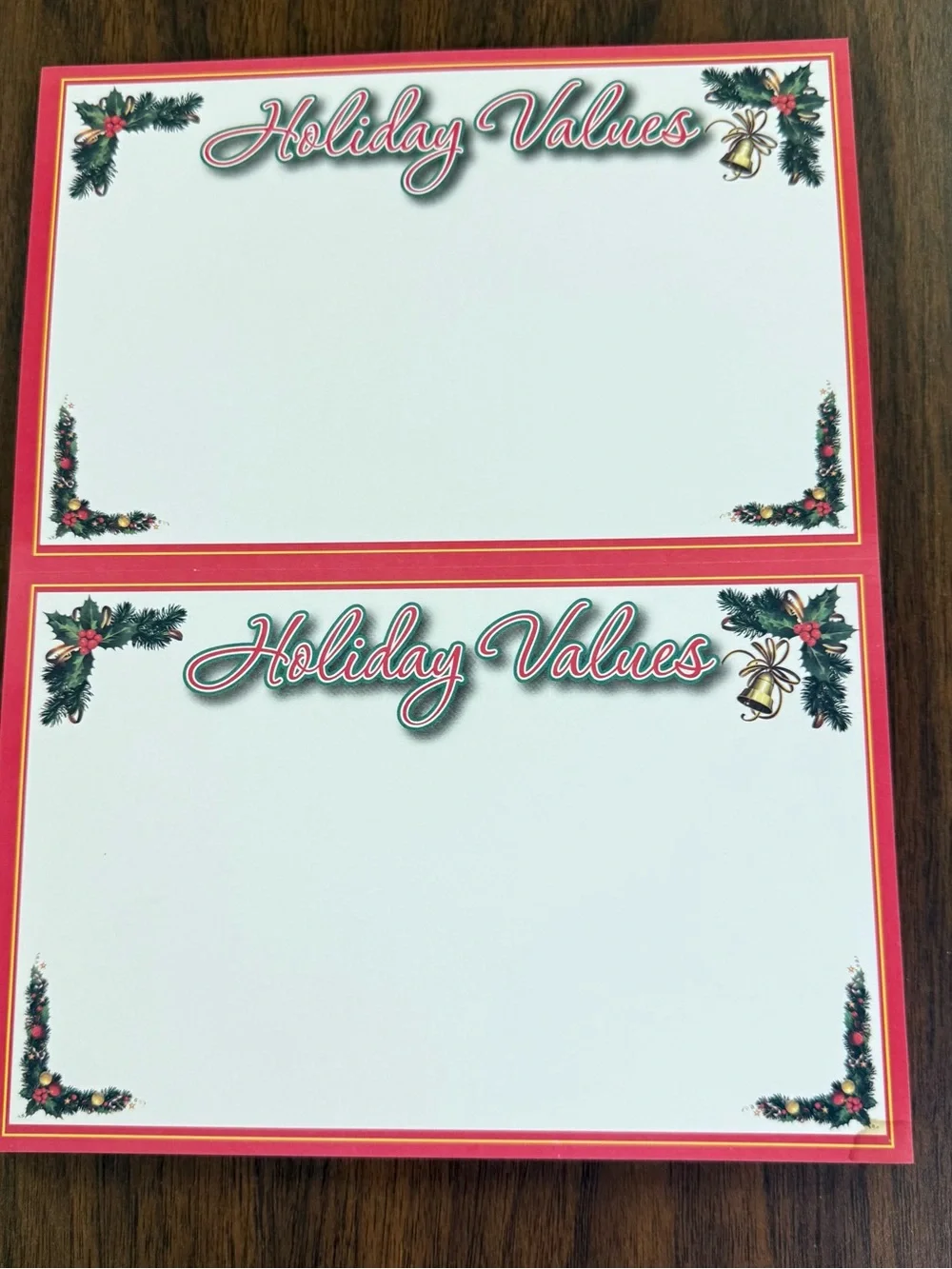 Holiday Values Red and Green Christmas Party Signs - Unbranded